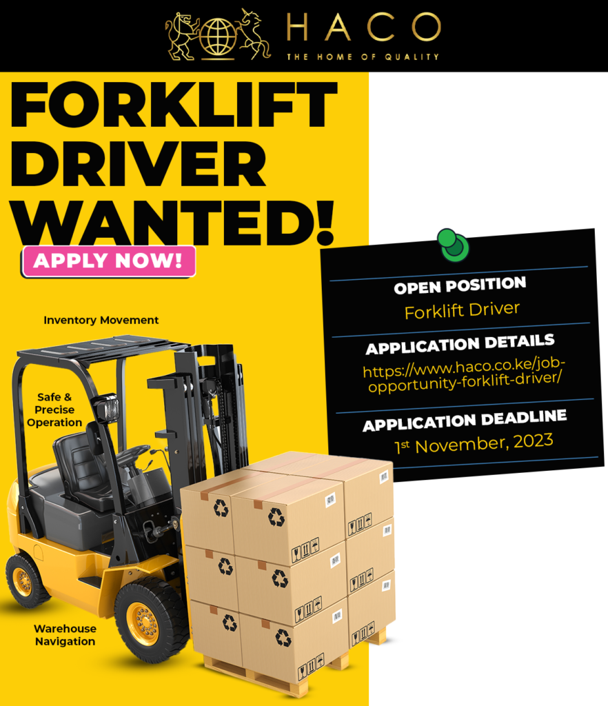 Job Opportunity Forklift Driver HACO Industries